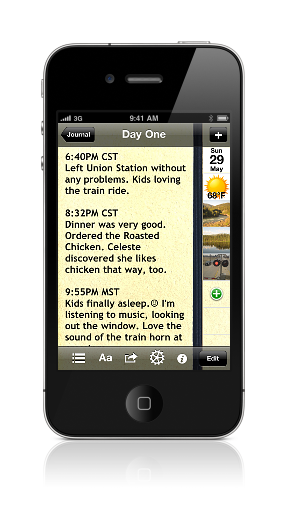 Click for larger image journal entry screen